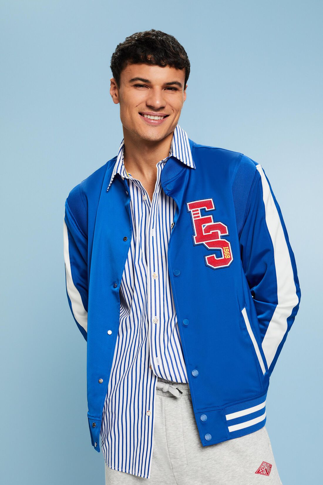 Collegejacke mit Logo-Patch