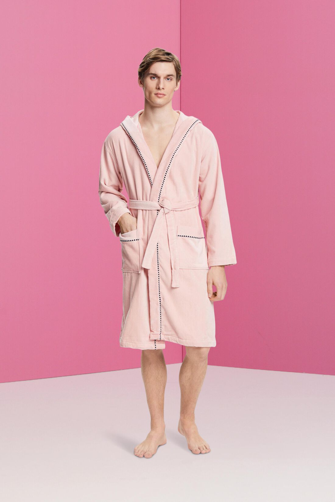 Velours-Bademantel, 100% Baumwolle