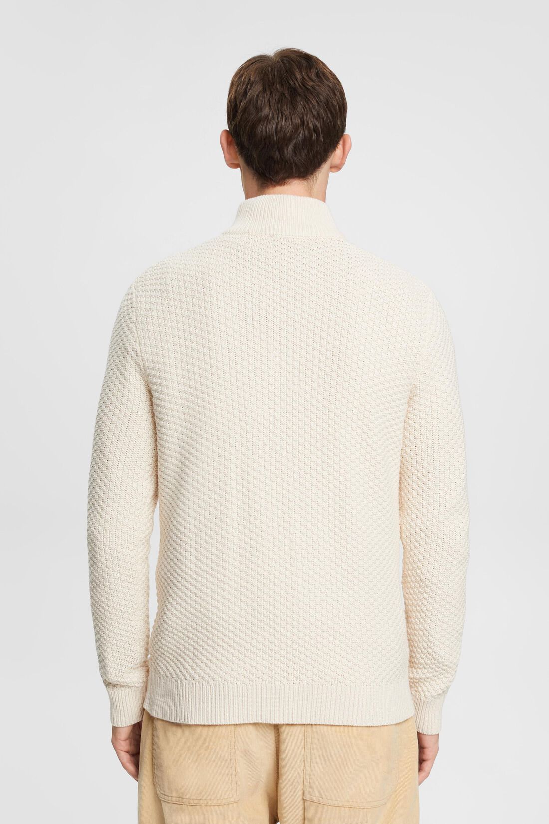 Zopfstrickpullover mit kurzem Rei&szlig;verschluss