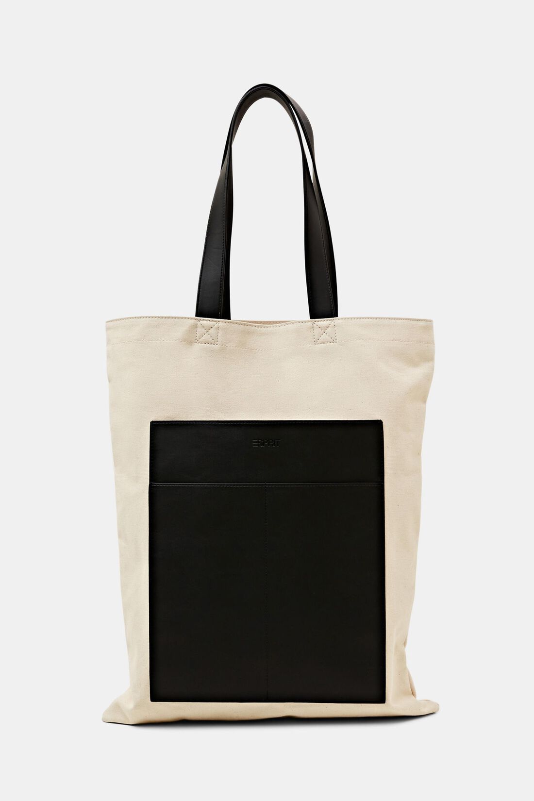 Tote aus Baumwollcanvas mit Details in Lederoptik