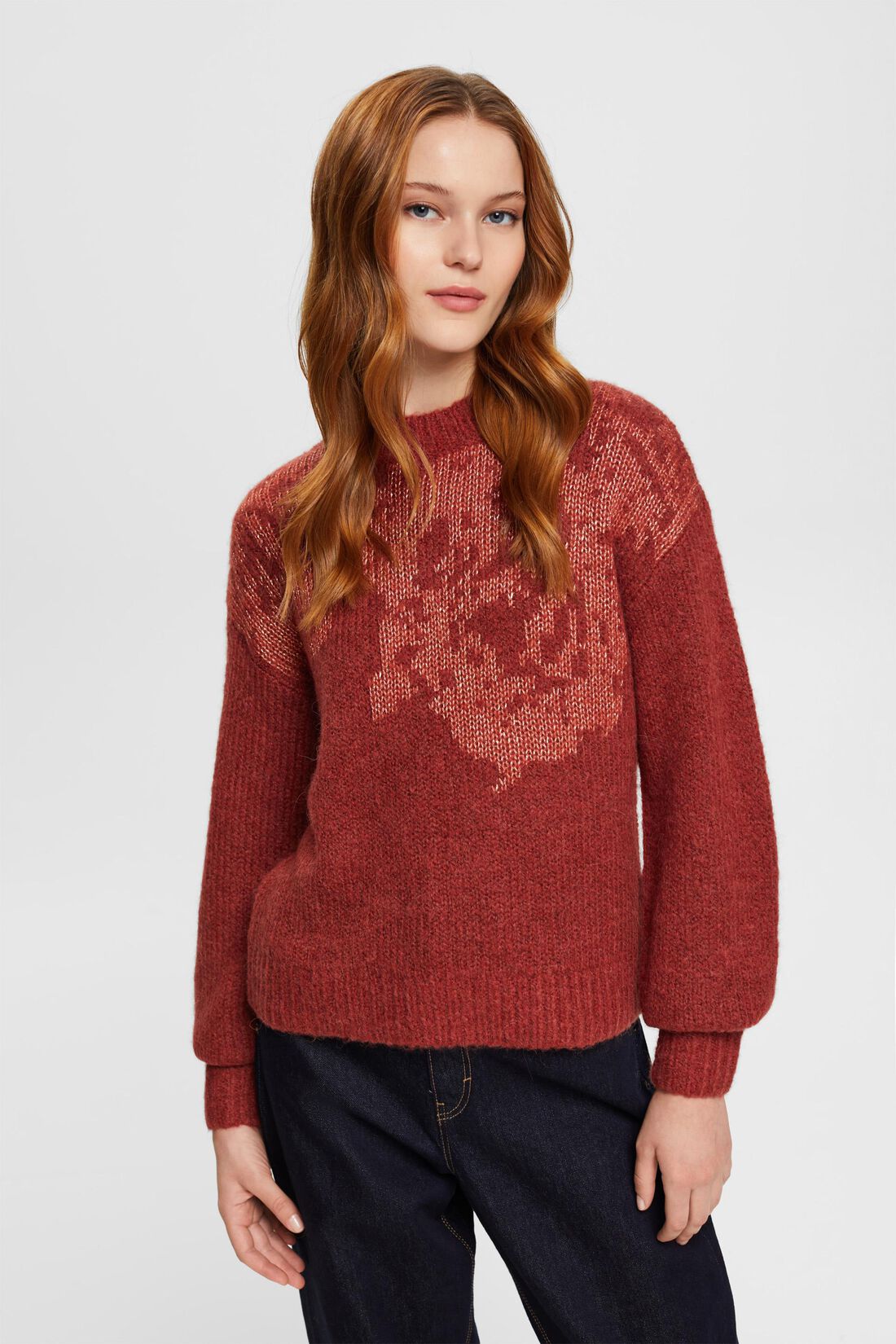 CURVY Strickpullover aus Wollmix