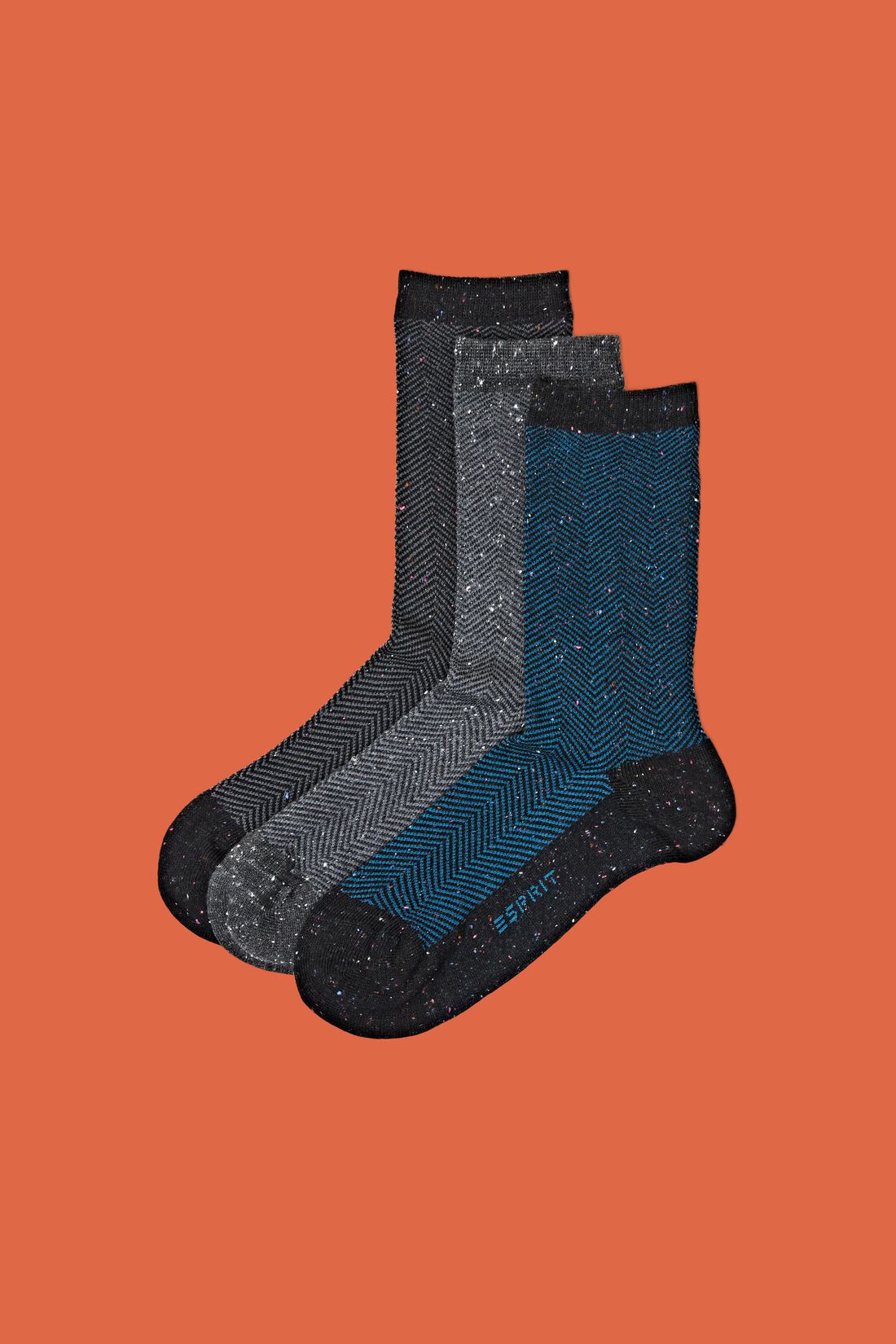 3er-Pack Socken mit Fischgratmuster