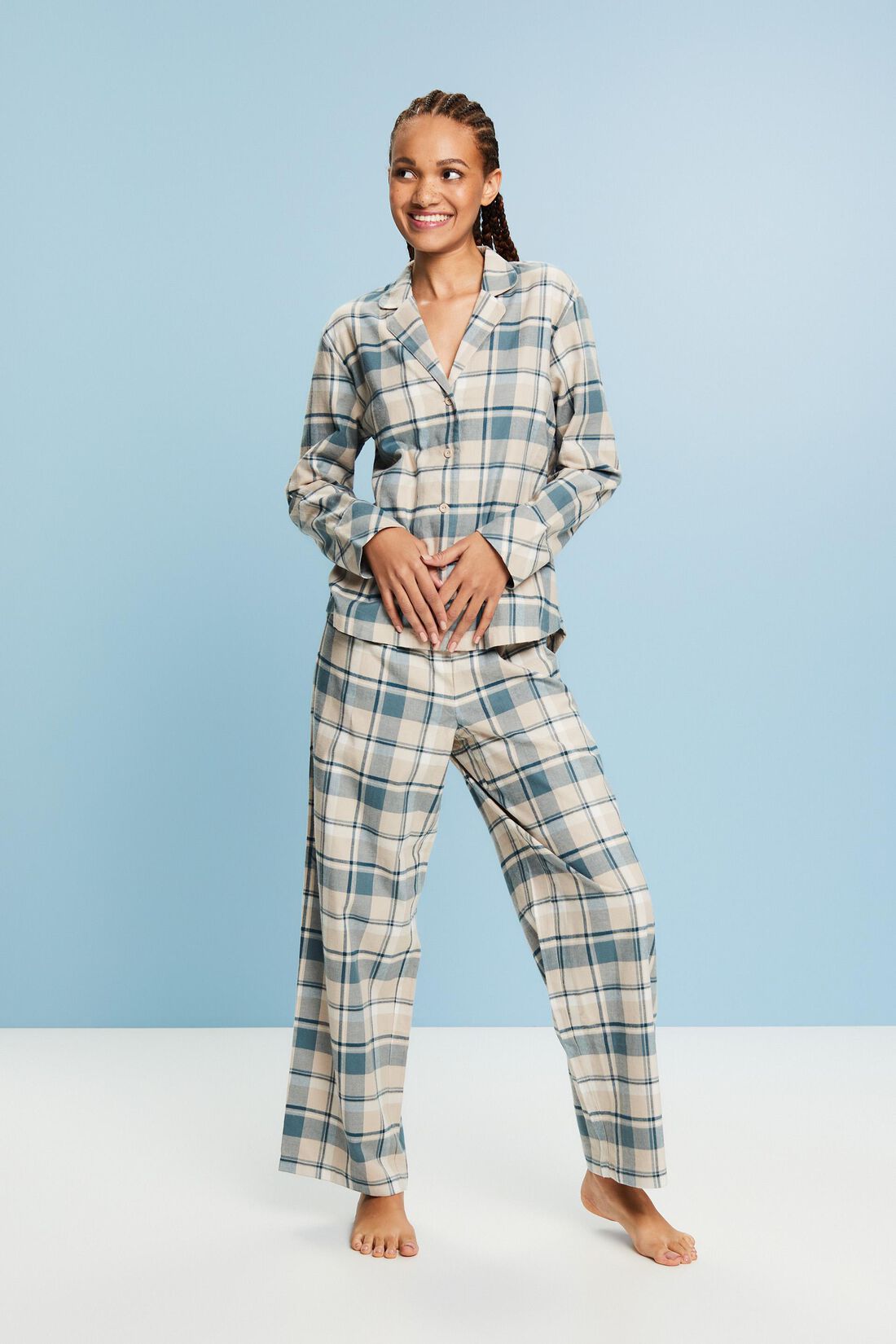 Pyjama-Set aus kariertem Flanell