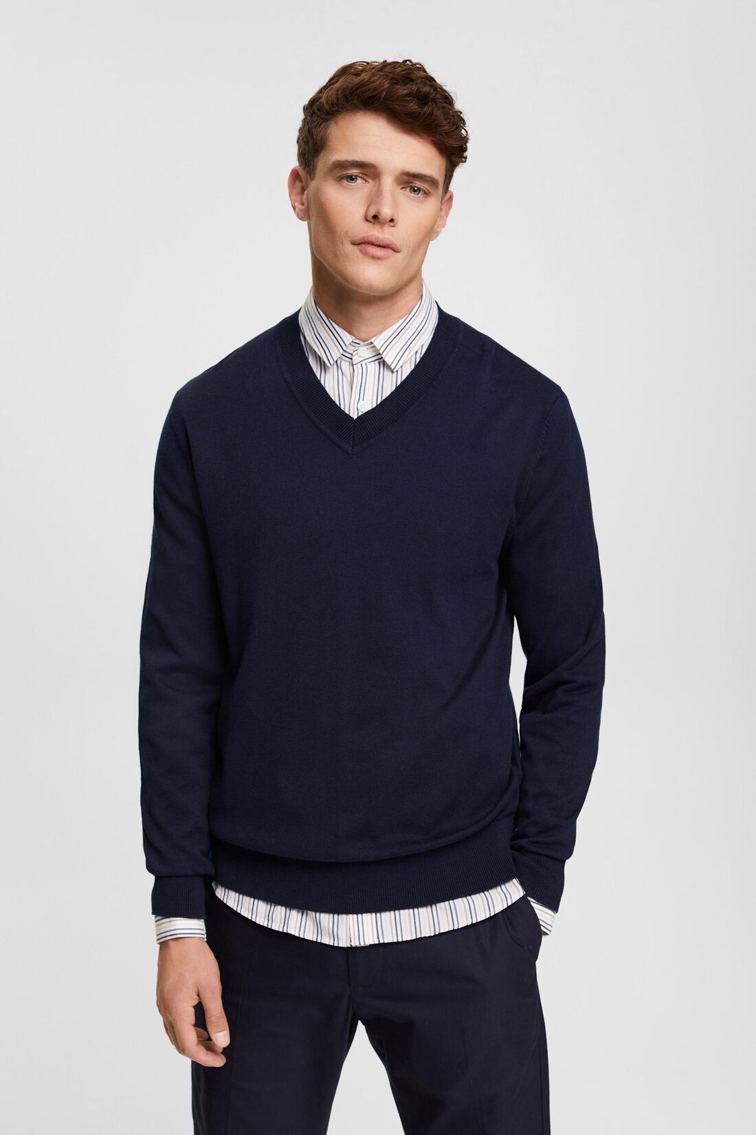 Strickpullover mit V-Ausschnitt