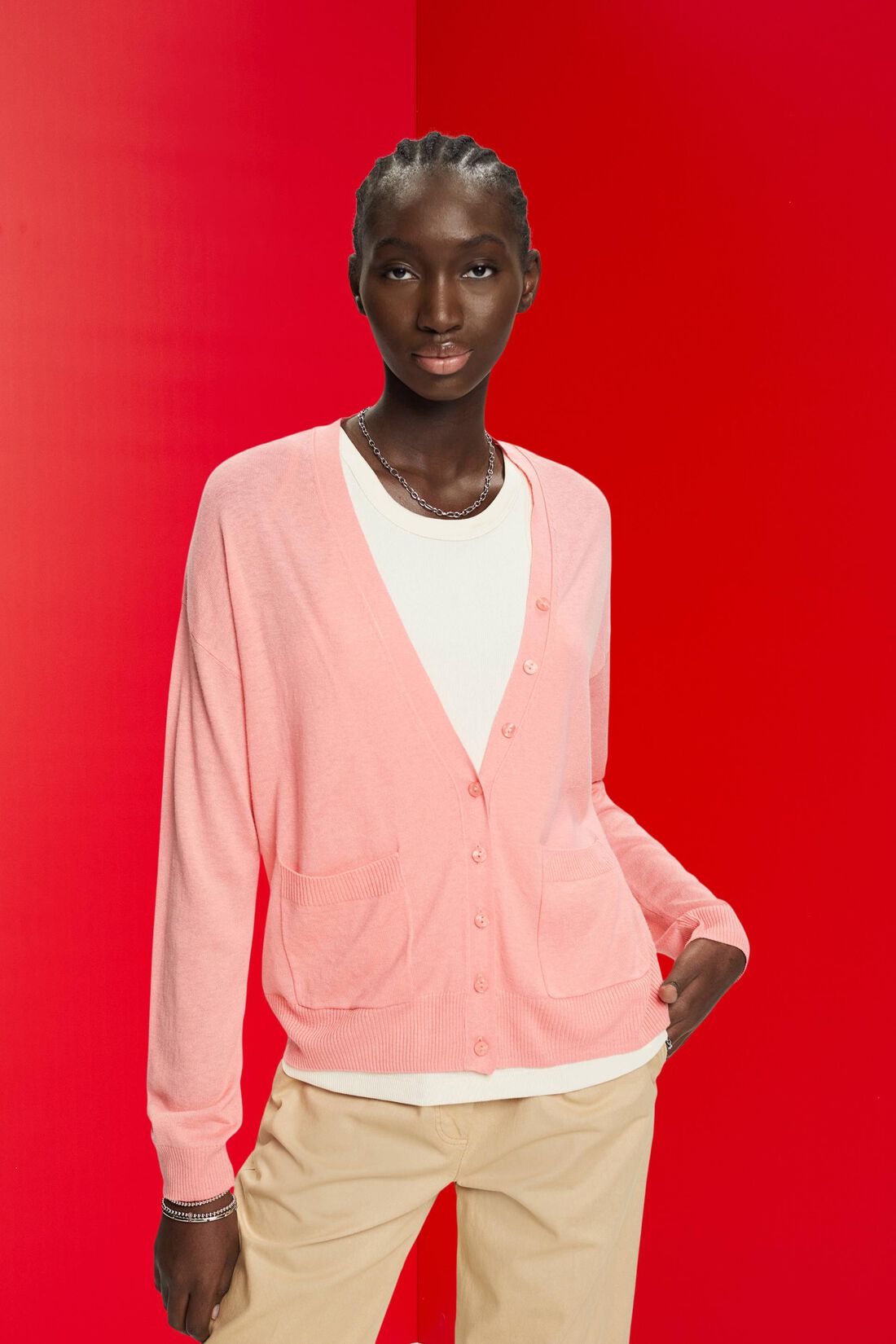 Leichter Cardigan mit Leinen