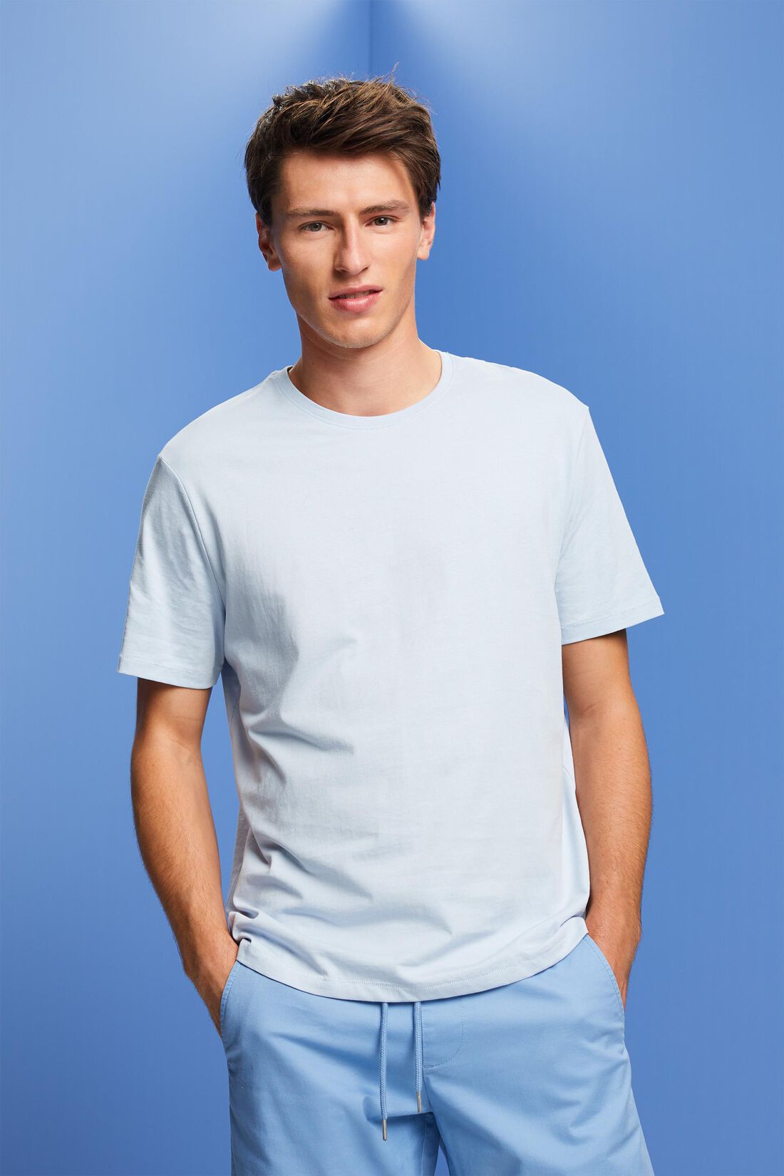 Jersey-T-Shirt mit Print hinten, 100% Baumwolle