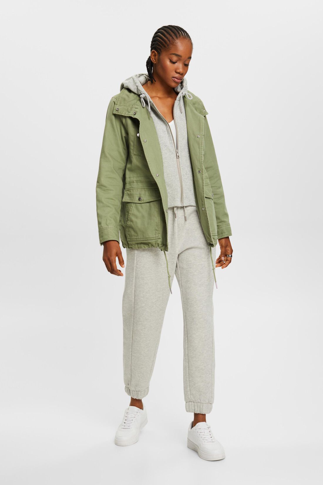 Parka mit Kapuzeneinsatz aus Jersey