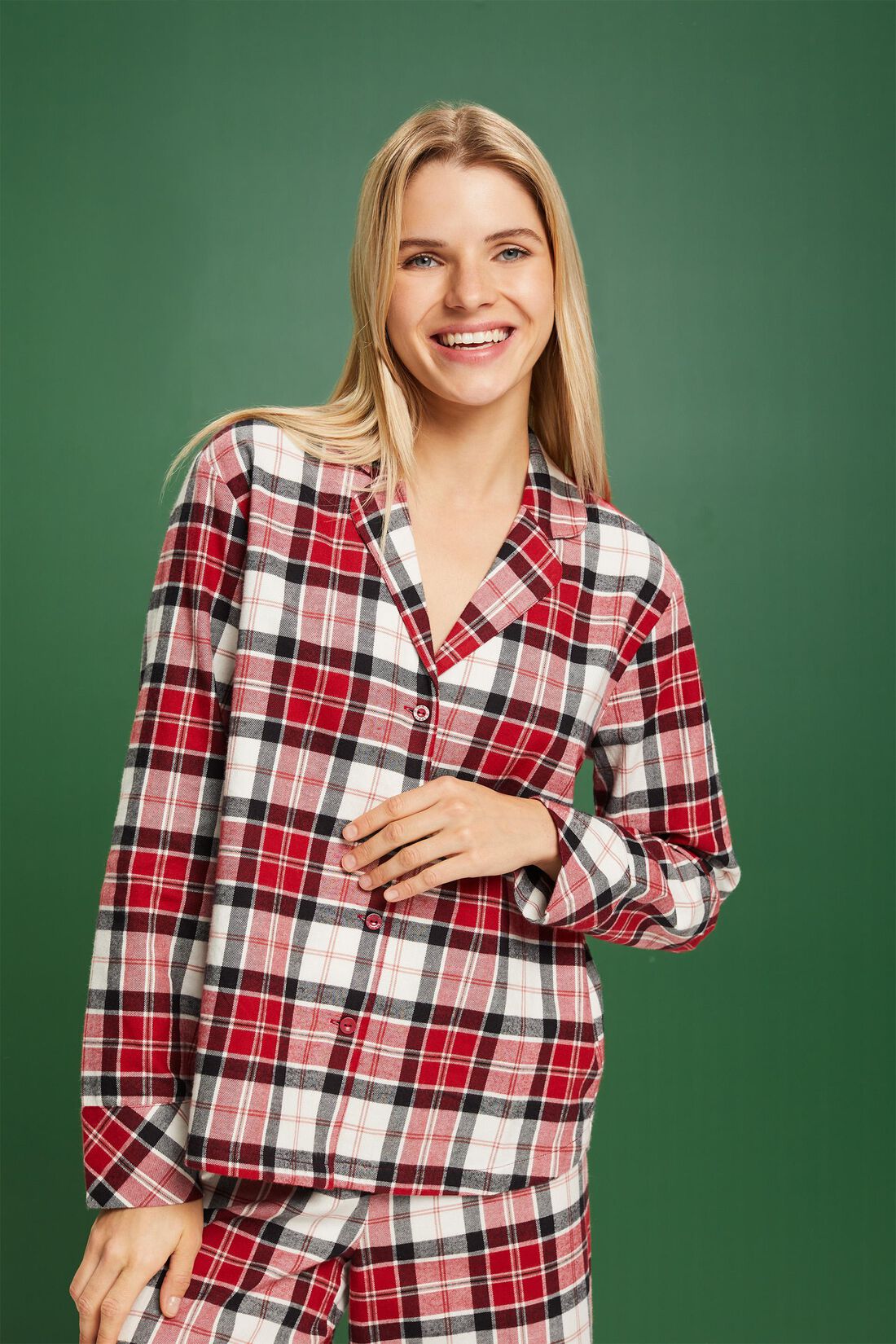 Pyjama-Set aus kariertem Flanell