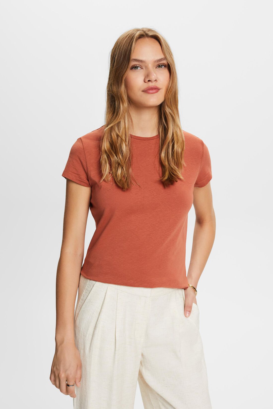 T-Shirt mit Rundhalsausschnitt, 100 % Baumwolle