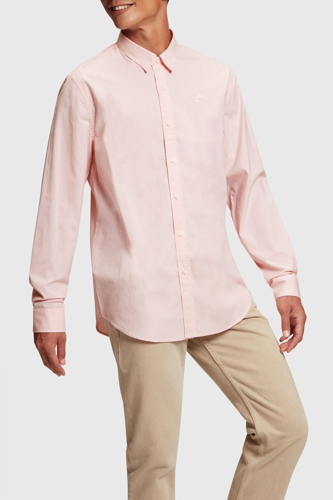 Slim-Fit-Hemd aus Popeline mit Delfin-Aufn&auml;her