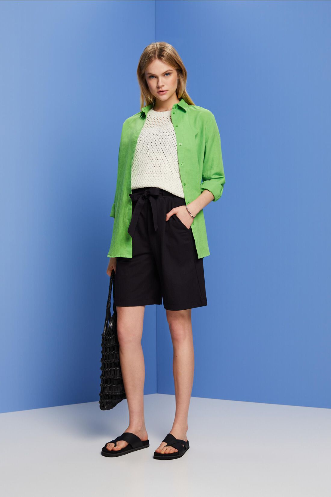 Pull-on Bermudashorts mit Bindeg&uuml;rtel