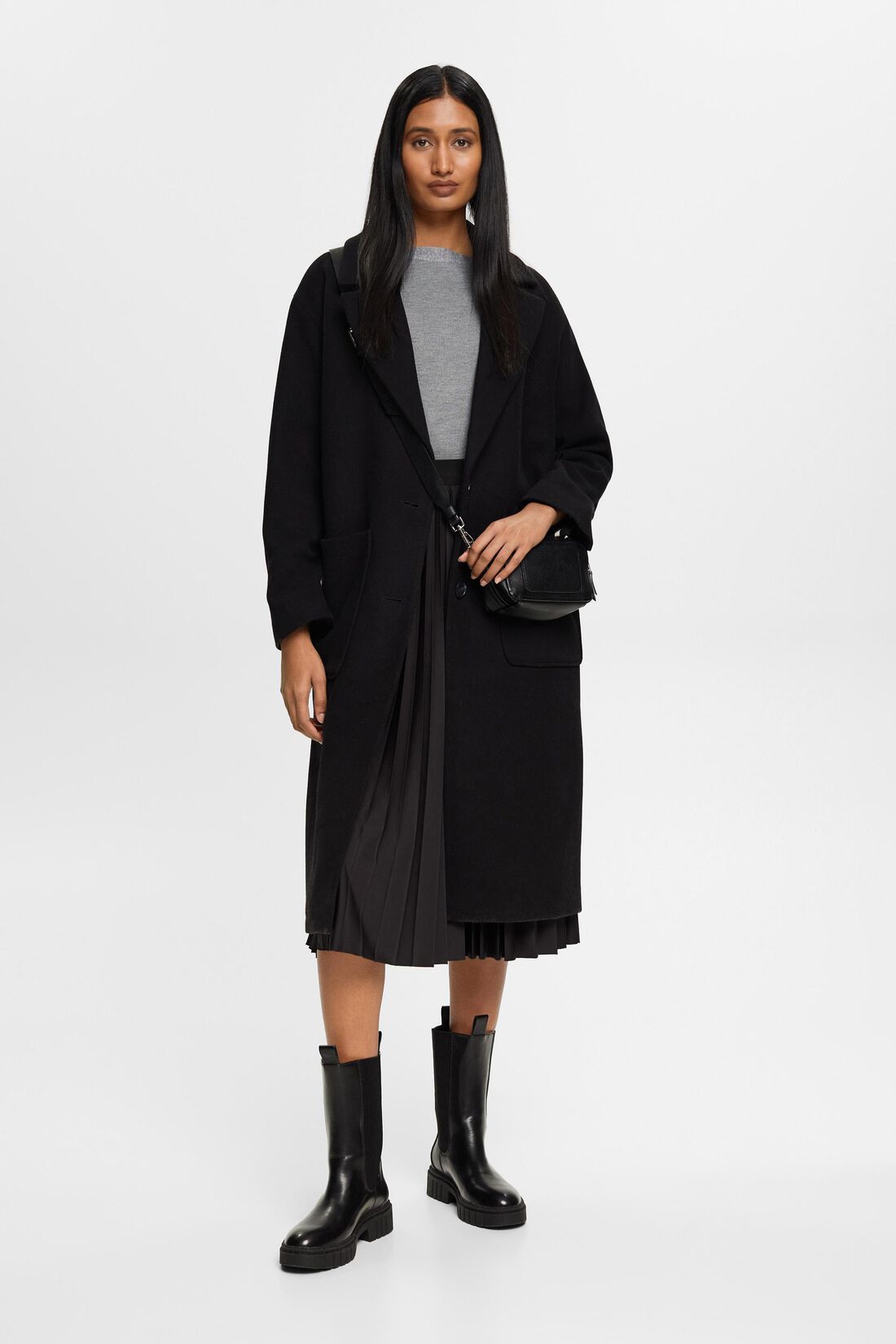 Longsleeve mit glitzerndem U-Boot Ausschnitt