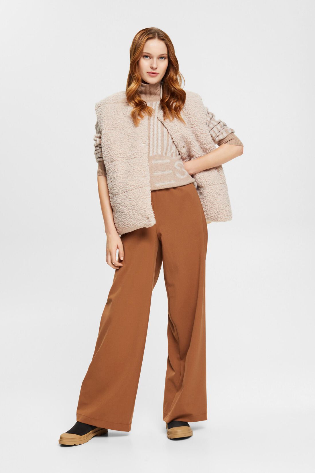Longpullover aus Wollmix