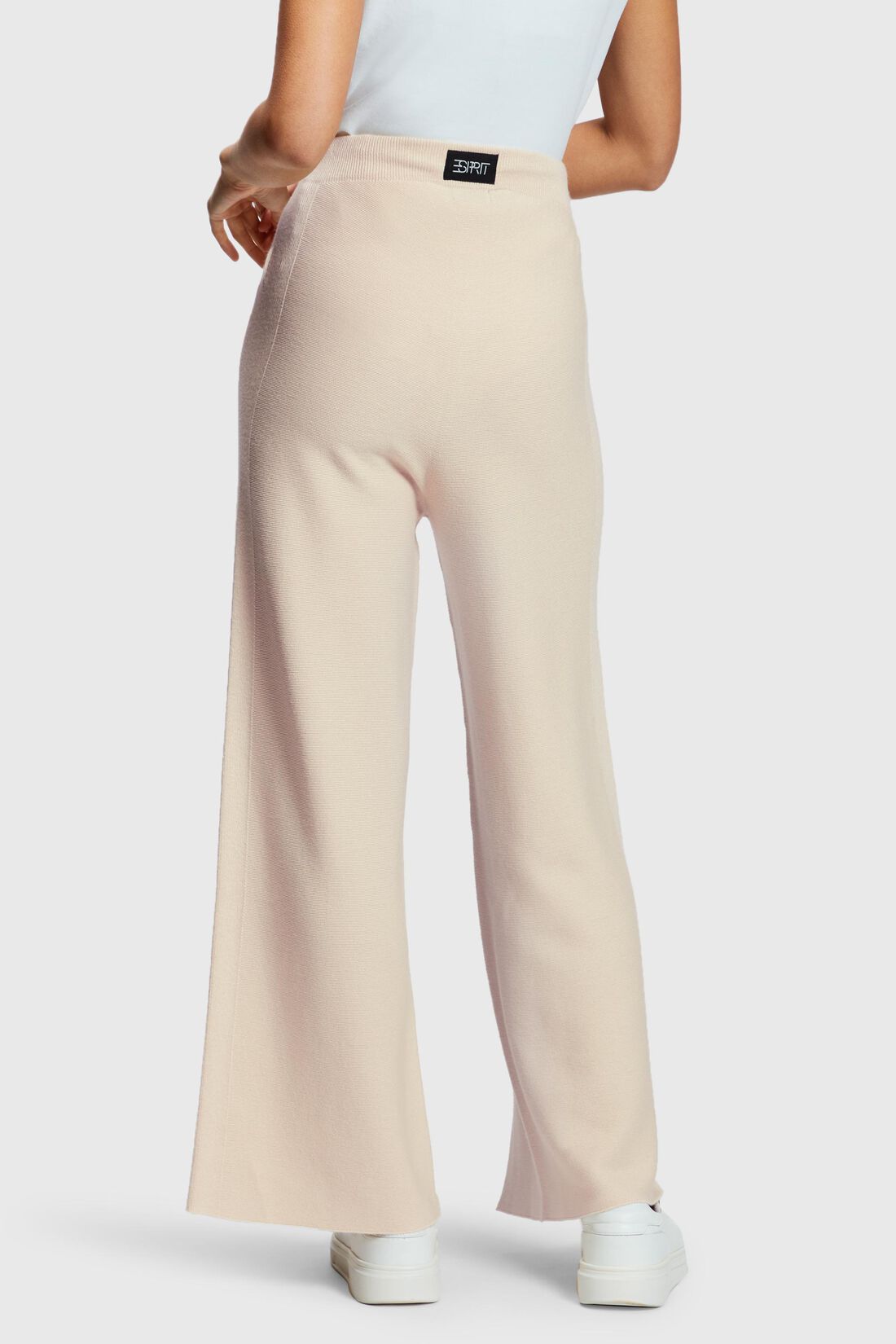 High-Rise-Pants mit weitem Bein und Schlitz vorne