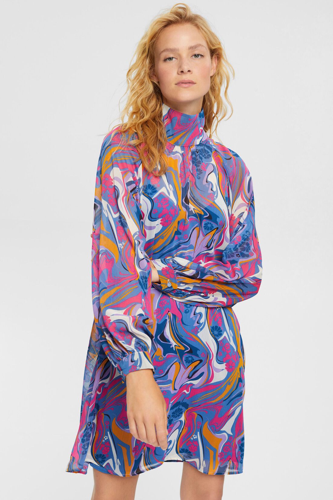 Chiffon-Kleid mit Muster