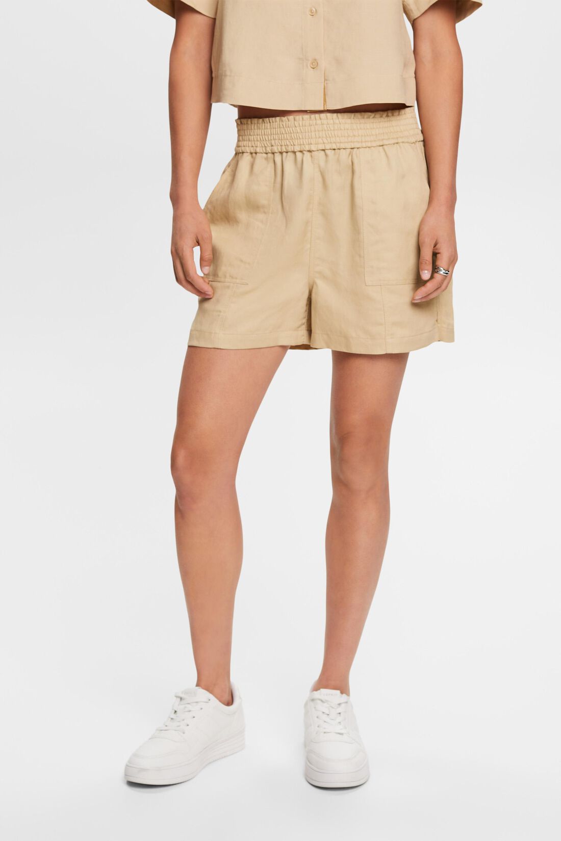 Pull-on-Shorts, Leinenmix