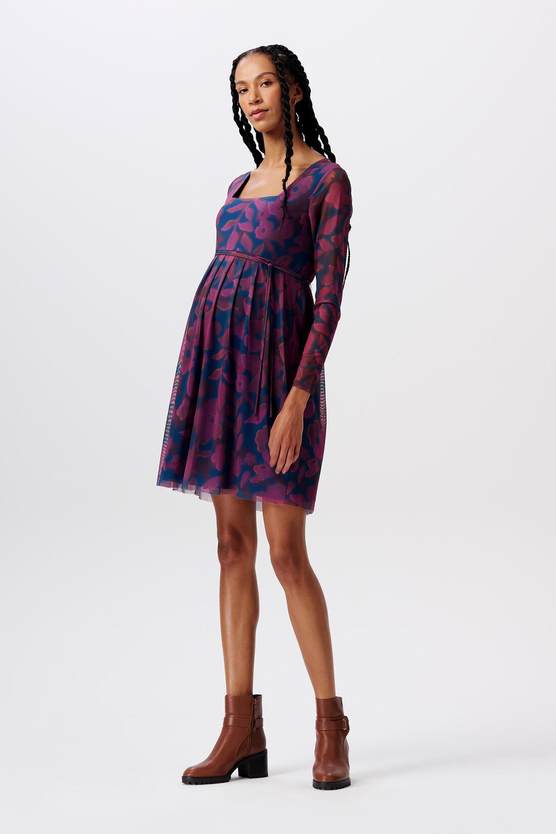 MATERNITY Minikleid aus bedrucktem Mesh