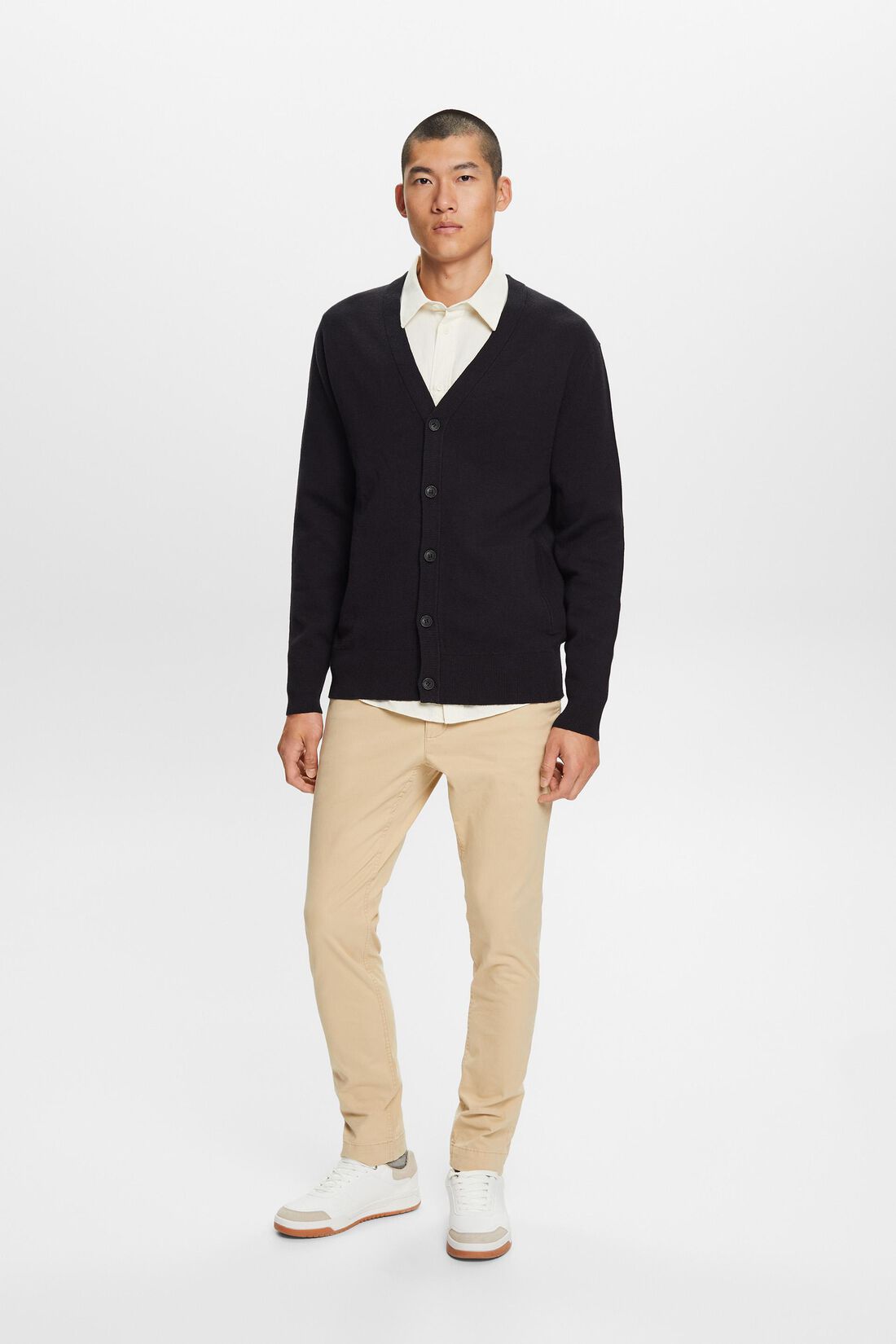 Wollmix-Cardigan mit V-Ausschnitt