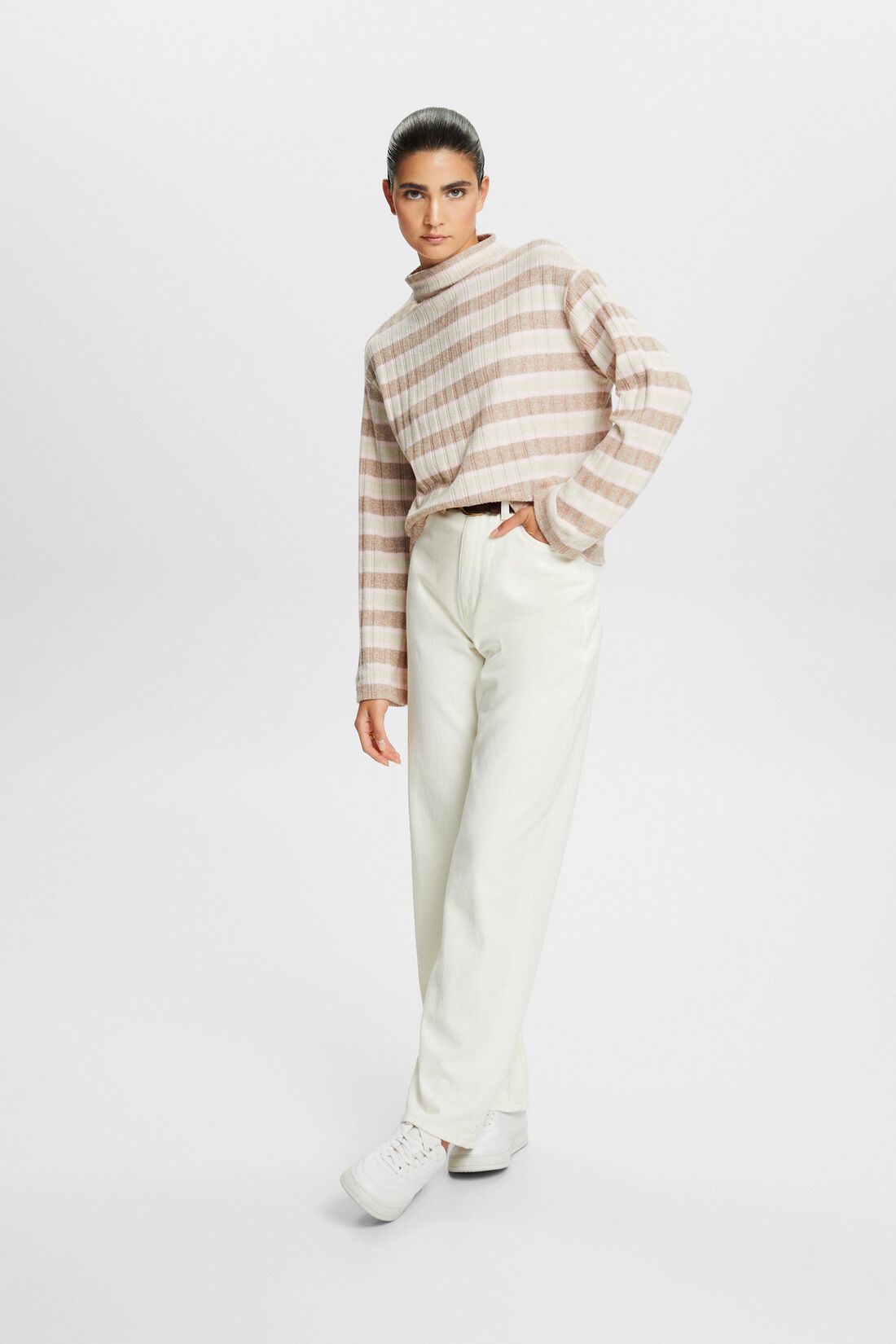 Weich aufgerautes Longsleeve mit Streifen
