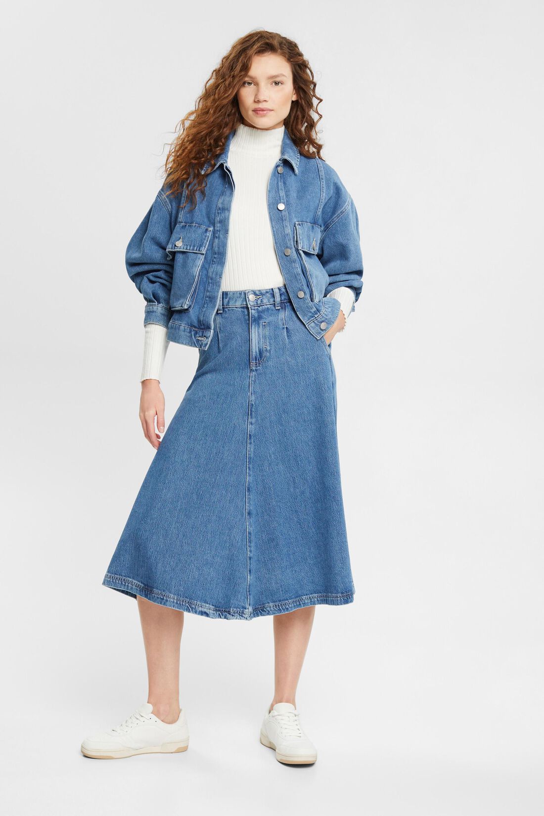 Jeansjacke mit Puff&auml;rmeln