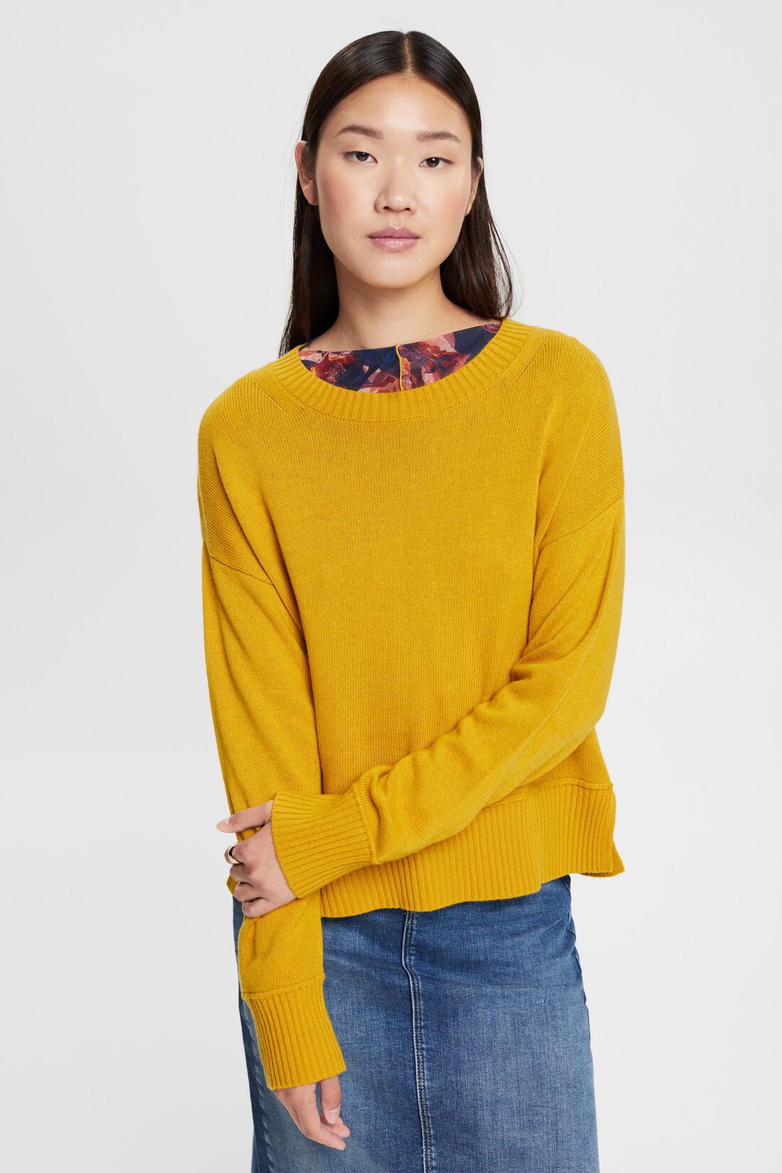 CURVY Strickpullover aus Wollmix