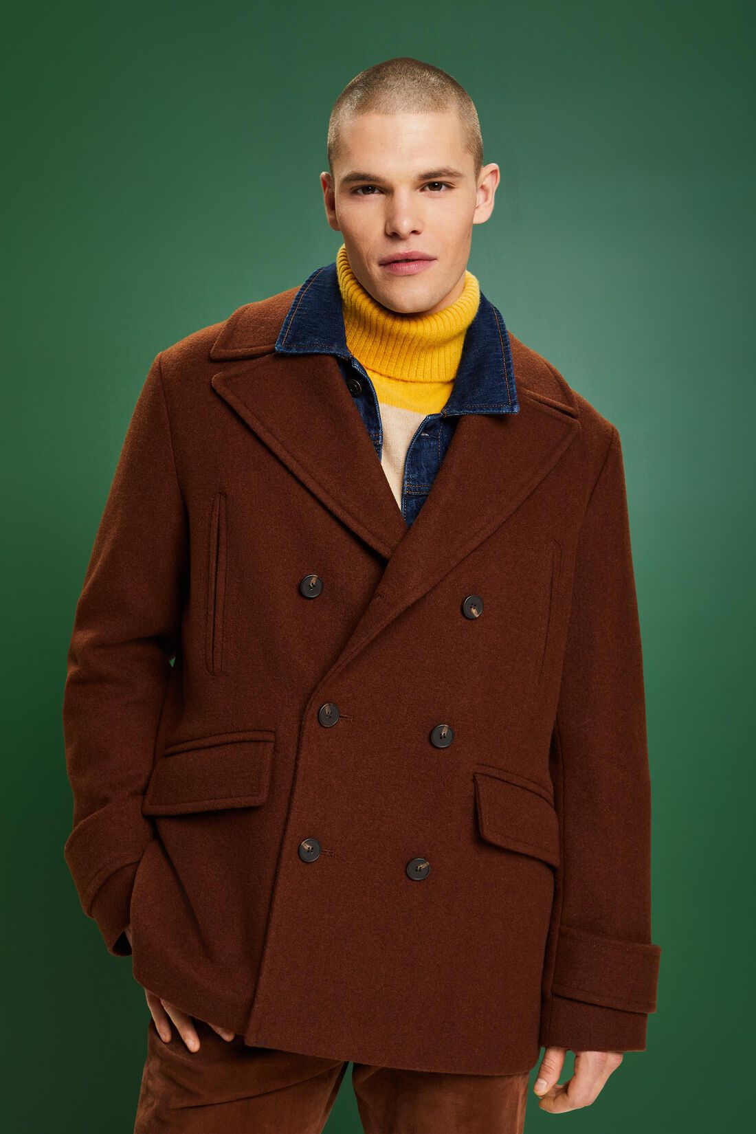 Zweireihiger Peacoat aus Wolle