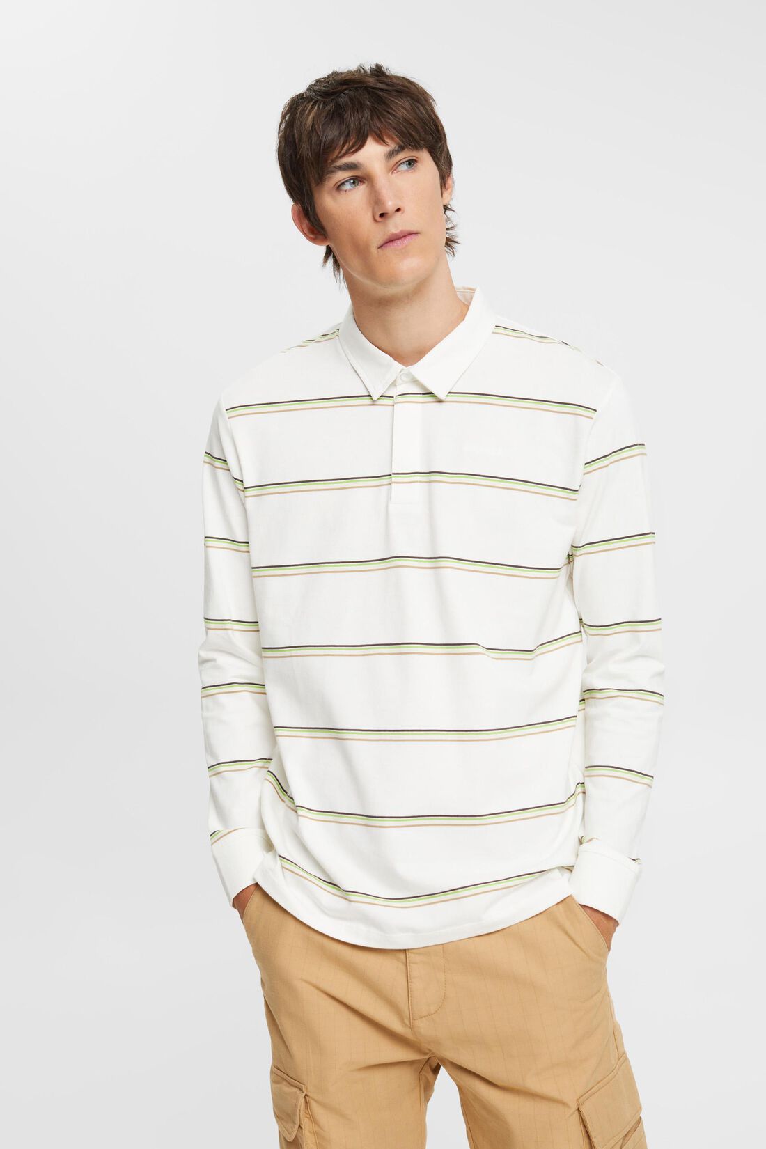 Gestreiftes Polo-Longsleeve