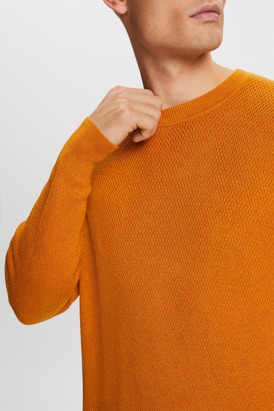Strukturierter Strickpullover mit Rundhalsausschnitt