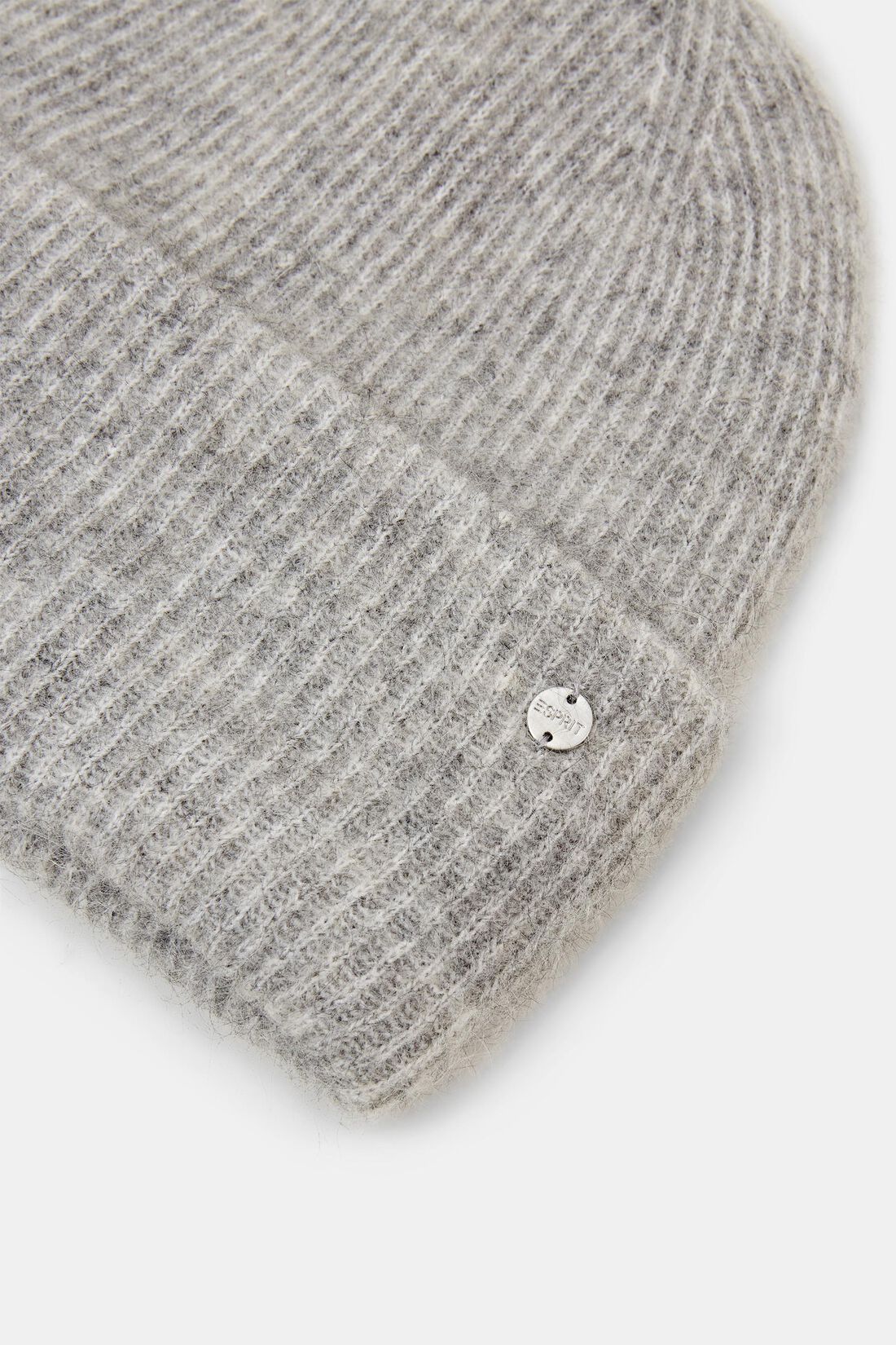 Rippstrick-Beanie aus Wollmix