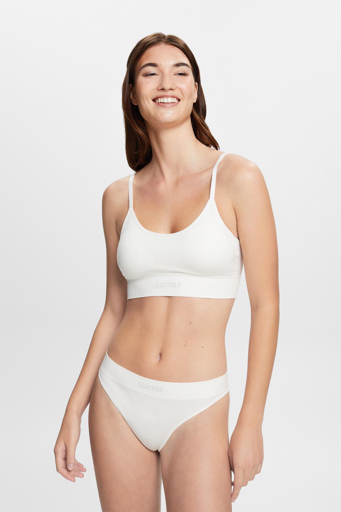 Nahtloses, wattiertes Bustier mit Logo