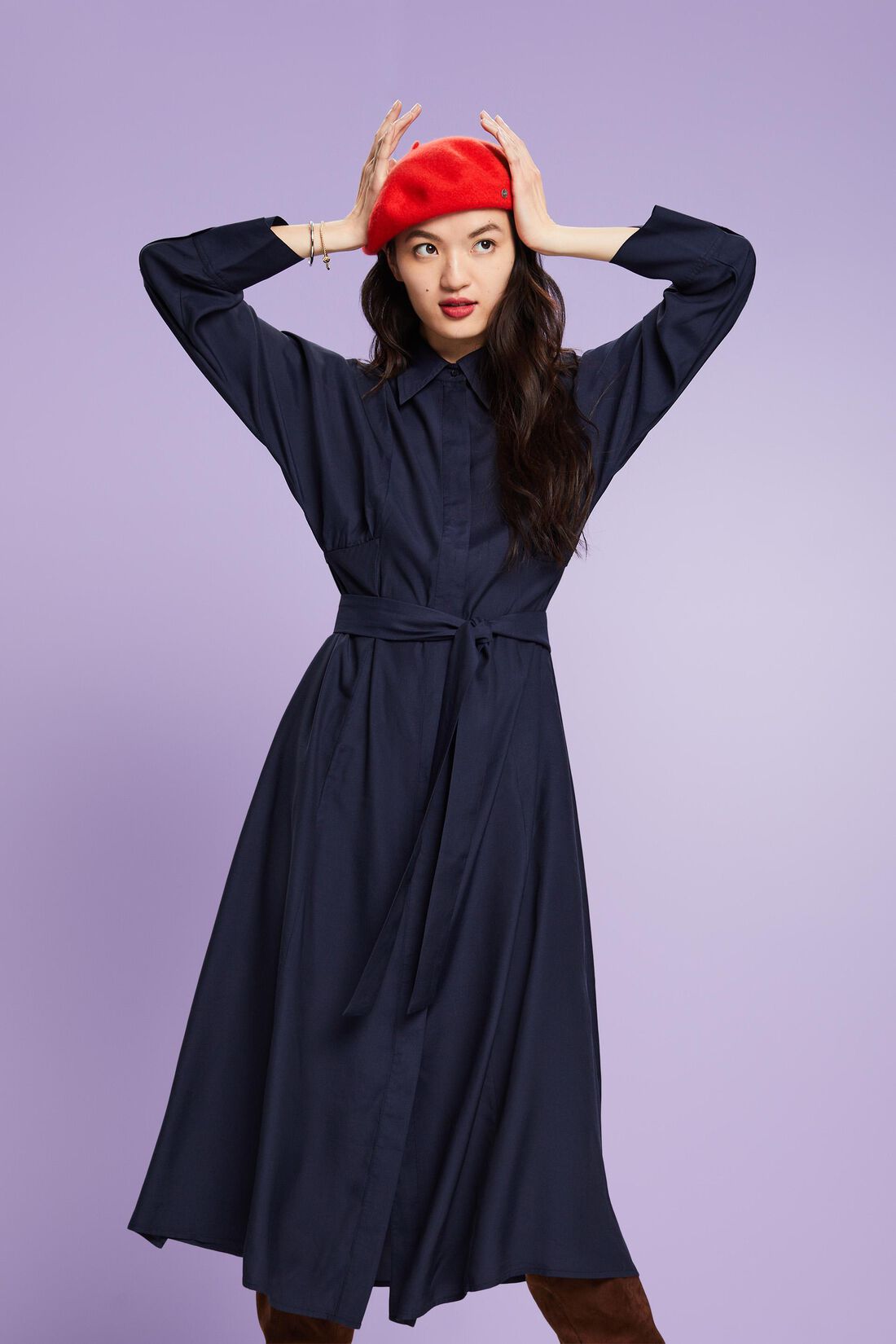 Midi-Hemdblusenkleid, LENZING&trade; ECOVERO&trade;