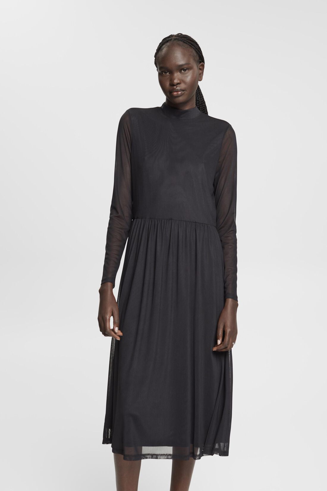 Midikleid aus Mesh-Strick