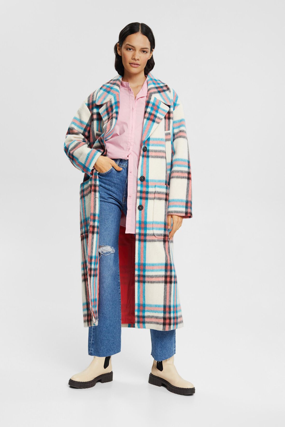 Bluse mit rundem Ausschnitt, organische Baumwolle