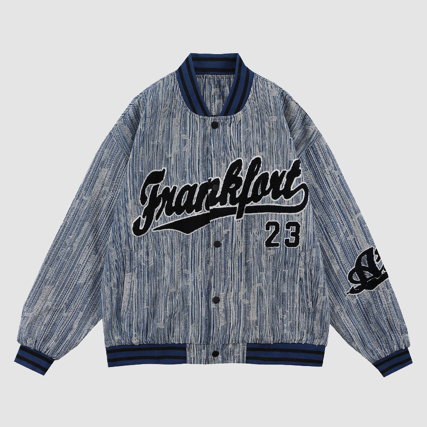 Denim Letter Baseball Jacket