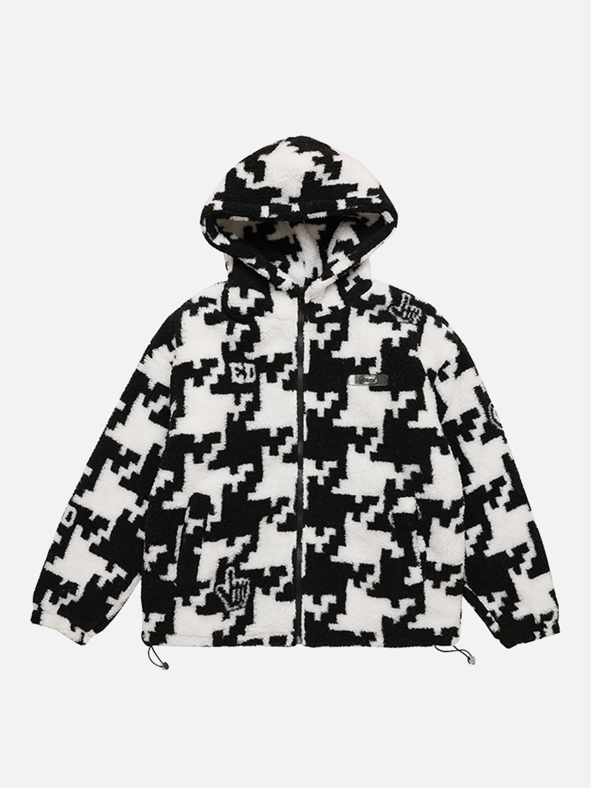 Loose Irregular Plaid Coat