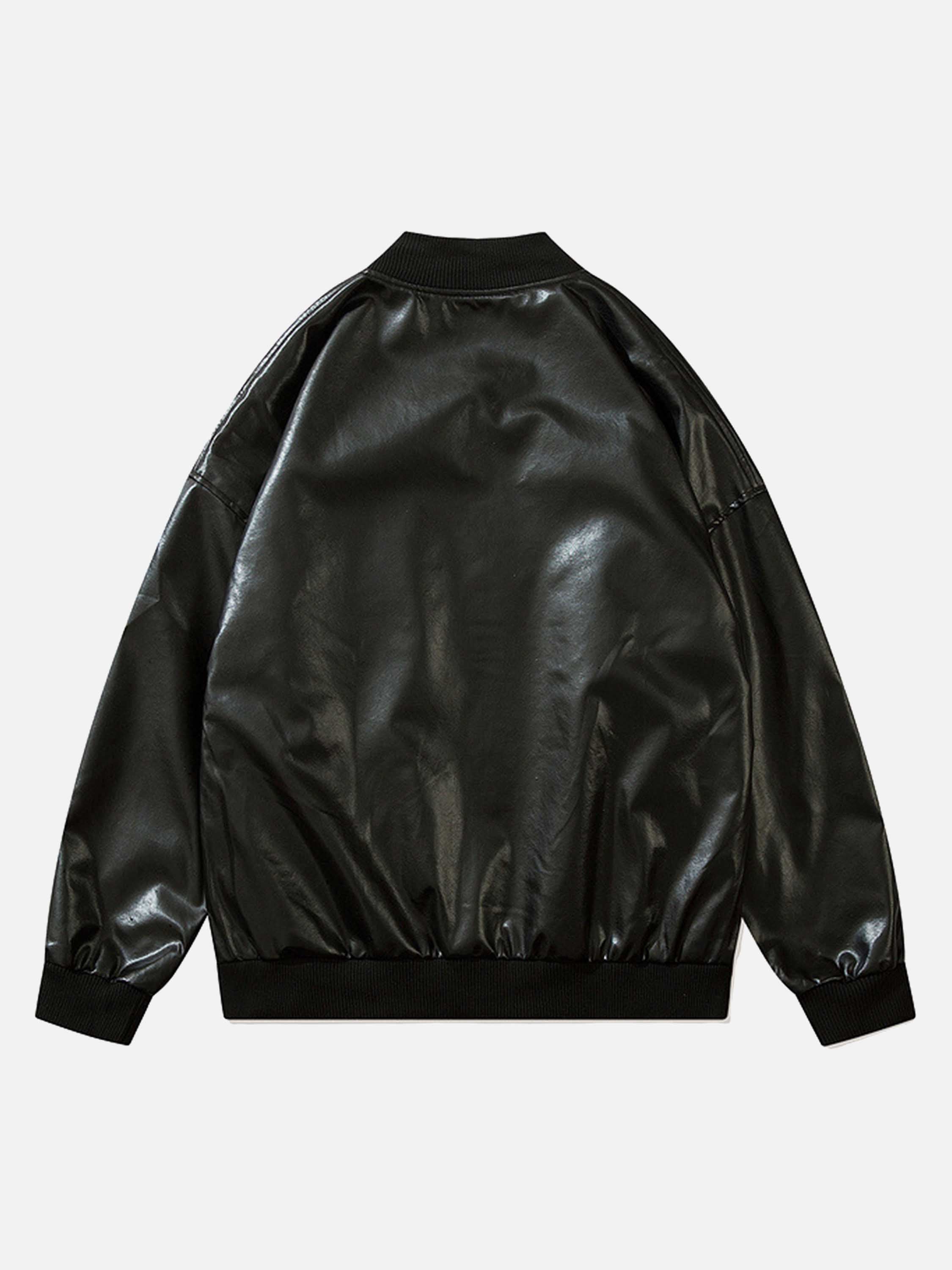 Alphabet Print Baseball Jacket