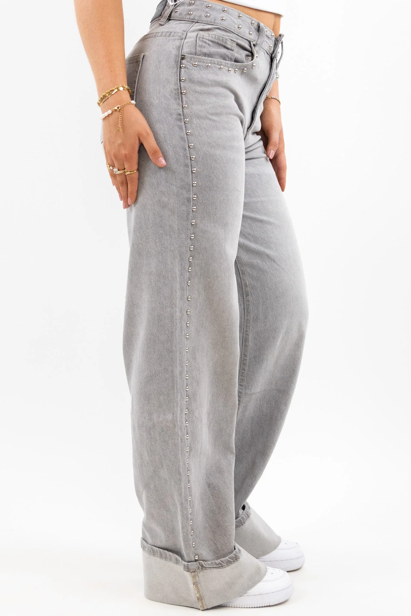 Liv Studs Wide Leg Jeans