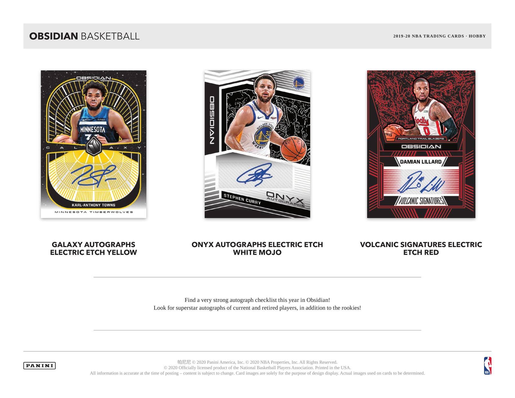 2019-20 Panini Obsidian Basketball Hobby Box