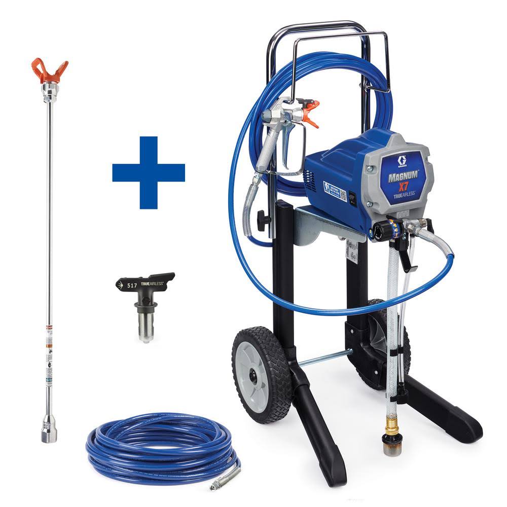Graco Magnum X7 Cart Airless Paint Sprayer with 20 in. EXTENSION, 50 ft. Hose and TRU517 Tip 18F040