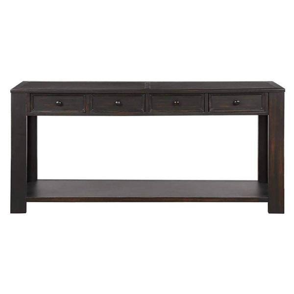 Black Grange Regency Console Table with 4-Drawer