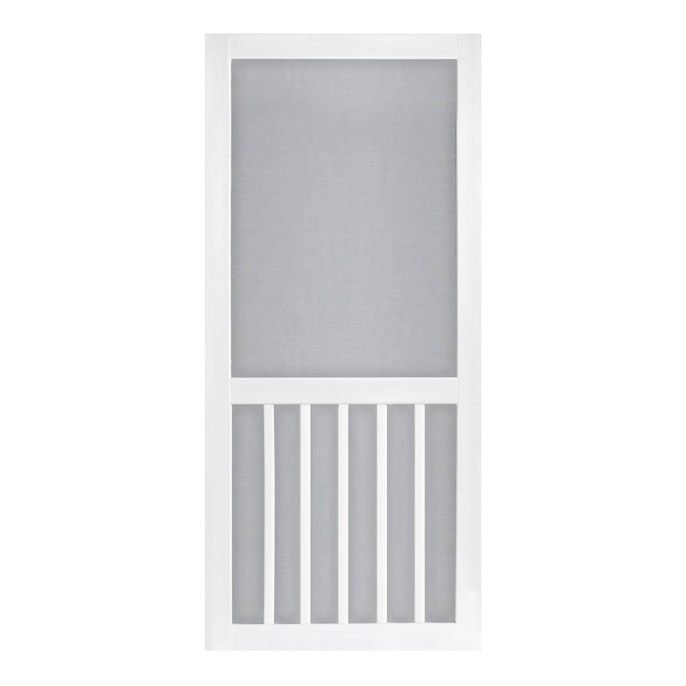 Screen Tight 30 in. x 80 in. Solid Vinyl White 5-Bar Screen Door