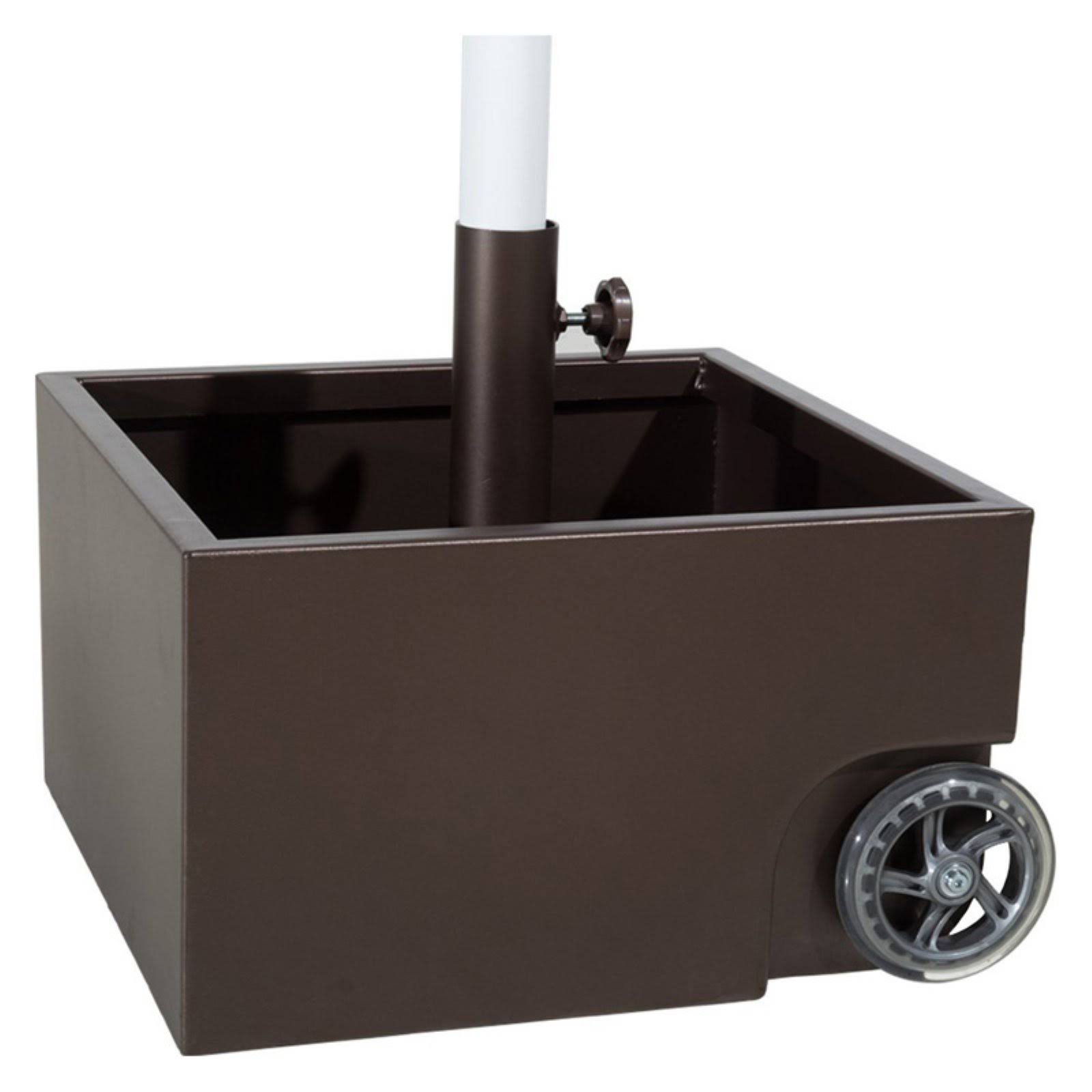 Abba Patio 30lb. Stainless Steel Square Umbrella Planter Base with Wheels