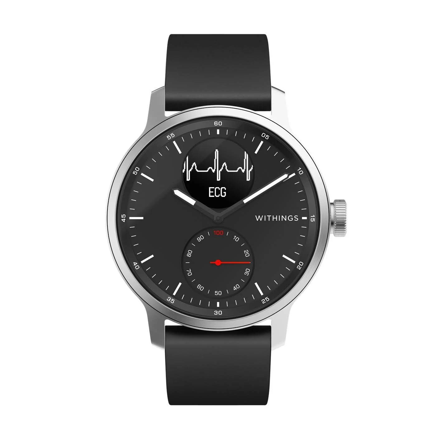 Withings - ScanWatch Smartwatch 42mm Stainless Steel - Black