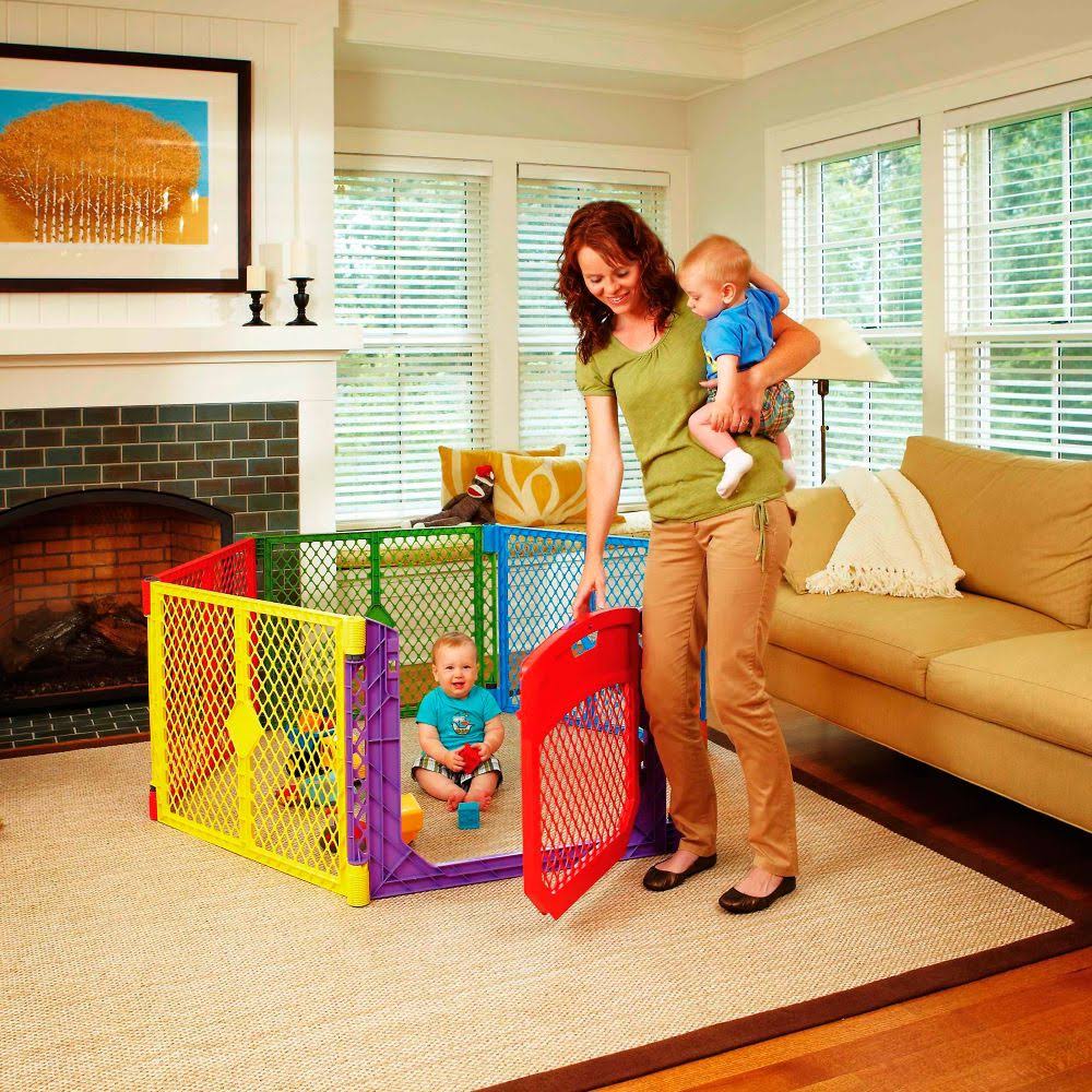 North States Ns8750 Superyard Colorplay Ultimate Freestanding 6 Panel Playpen - Multi-Color