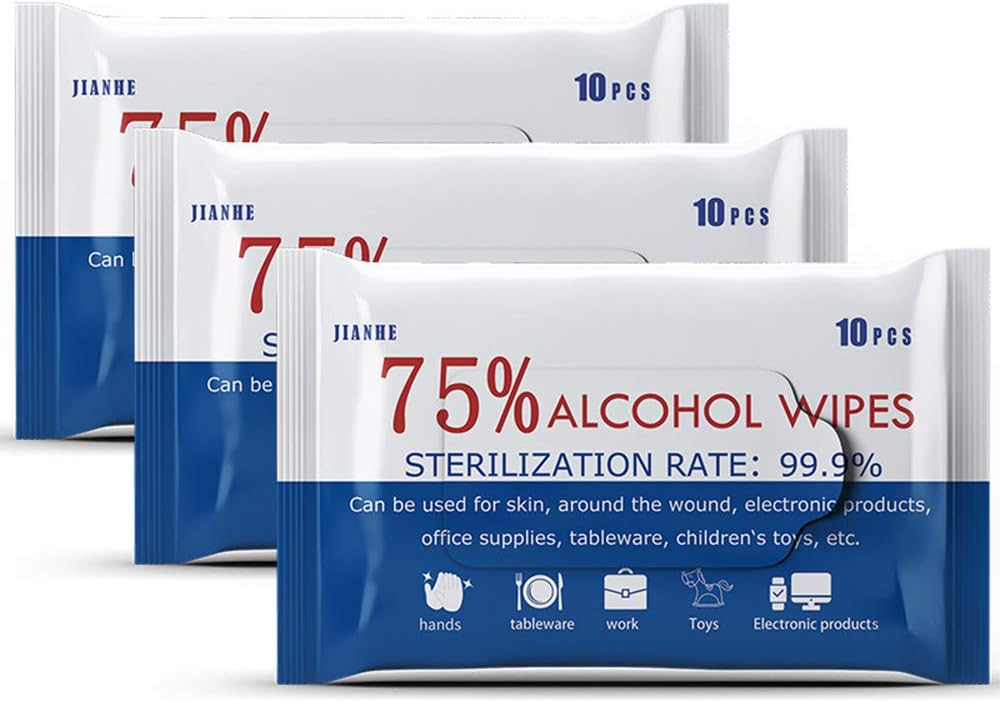 400 PCS (40 Packs) Alcohol Wet Wipes Disinfectant Cleaning Wipes Large Portable Hand Wipes Bulk for Cleaning Hands Computer Mobile Phone Toys Home Office