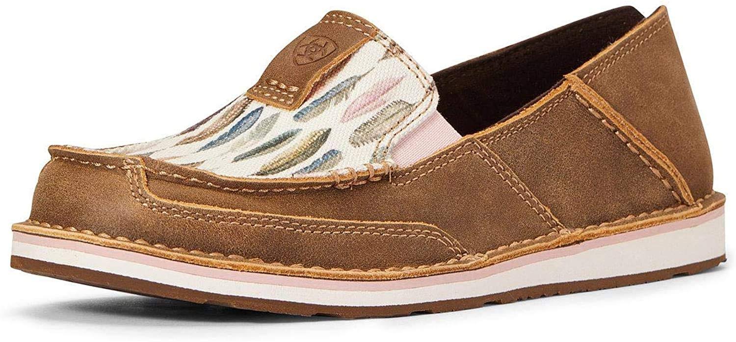 Ariat Women's Watercolor Feather Cruiser Shoes Moc Toe Brown