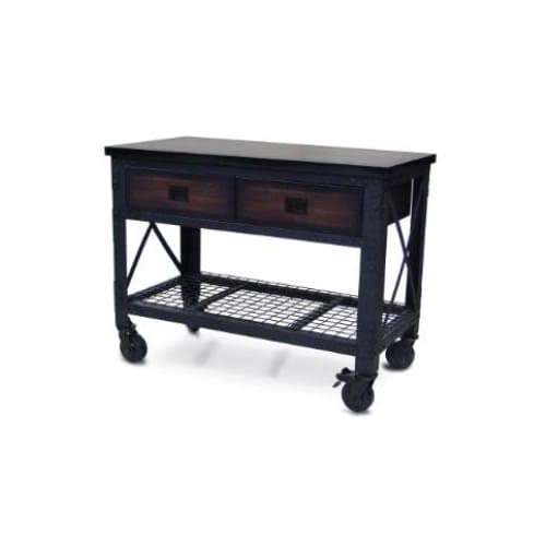 Duramax 48 in x 24 in. 2 Drawer Rolling Industrial Workbench with Wood Top