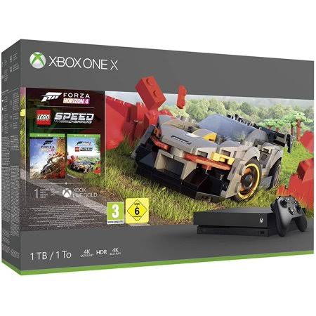 Microsoft Xbox One x 1TB Black 4K BLU-RAY Refurbished Gaming Console Forza Horizon 4 Lego Speed Champions Bundle
