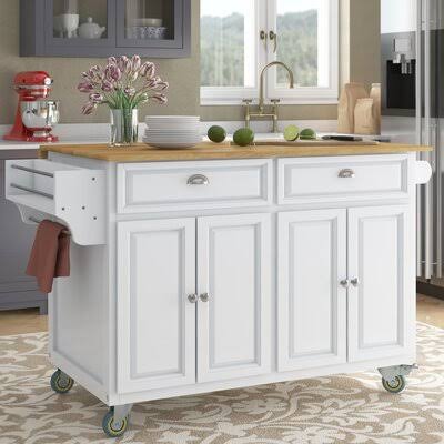 Winston Porter Beavercreek Rolling Kitchen Island