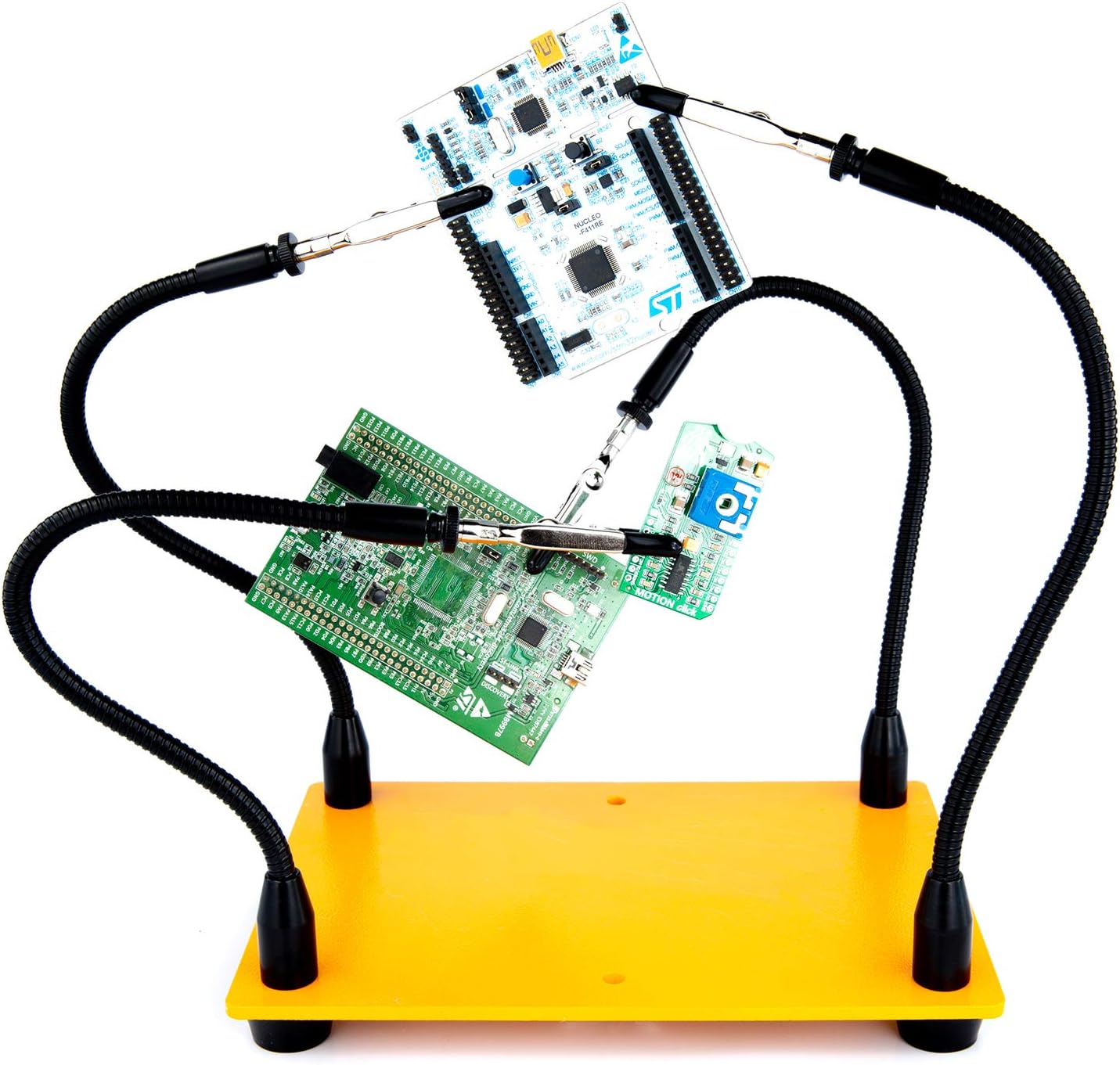 KOTTO Helping Hands Soldering, Third Hand Soldering Tool PCB Holder Four Arms Helping Hands Crafts Jewelry Hobby Workshop Helping Station Non-Slip Steel Weighted Base